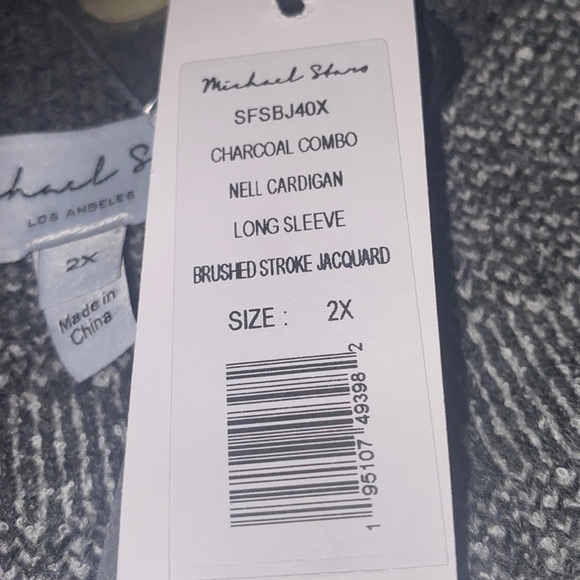 NWT Michael Stars Nell Cardigan in Charcoal Combo, 2X, Soft, Cozy Texture - Picture 8 of 10